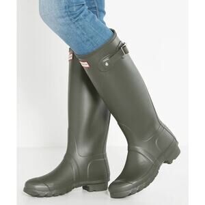 Hunter Women's 11 Dark Olive Original Tall Rain Boots Pull On Waterproof LM1-57